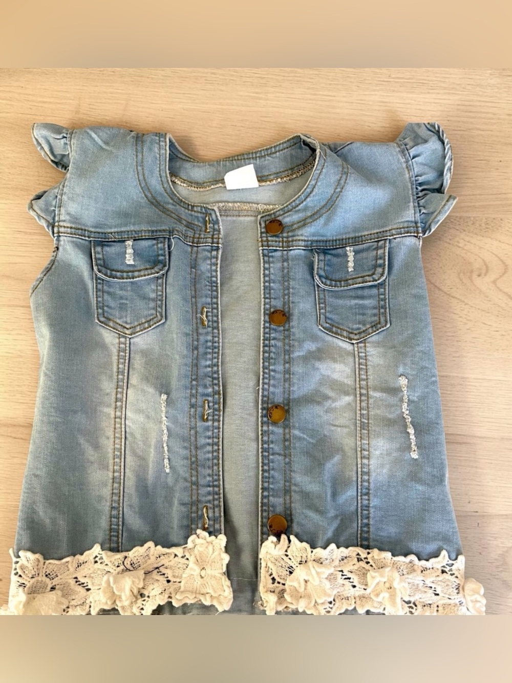 Ml kids girls jean vest size 7